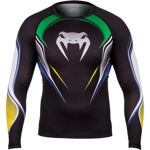 VENUM-2034 HERO MMA Muay Thai Boxing Rashguard Compression T-shirt LONG SLEEVES XS-XXL Black Yellow Green