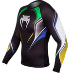 VENUM-2034 HERO MMA Muay Thai Boxing Rashguard Compression T-shirt LONG SLEEVES XS-XXL Black Yellow Green