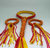 Set of Muay Thai Boran Boxing Pra Jiad Armbands / Mongkhon Headband Size Free Red Yellow