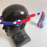 Set of Muay Thai Boran Boxing Pra Jiad Armbands / Mongkhon Headband Size Free Red White Blue