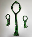 Set of Muay Thai Boran Boxing Pra Jiad Armbands / Mongkhon Headband Size Free Green Black