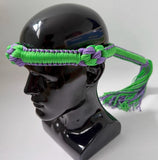 Set of Muay Thai Boran Boxing Pra Jiad Armbands / Mongkhon Headband Size Free Green Purple