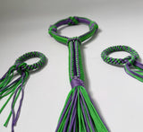 Set of Muay Thai Boran Boxing Pra Jiad Armbands / Mongkhon Headband Size Free Green Purple