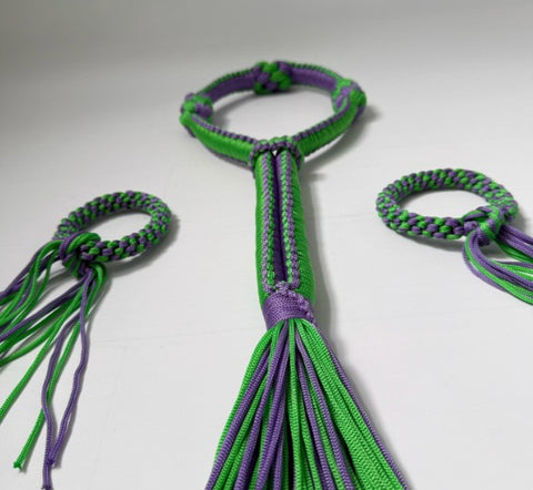 Set of Muay Thai Boran Boxing Pra Jiad Armbands / Mongkhon Headband Size Free Green Purple