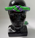 Set of Muay Thai Boran Boxing Pra Jiad Armbands / Mongkhon Headband Size Free Green Purple
