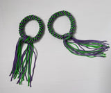 Set of Muay Thai Boran Boxing Pra Jiad Armbands / Mongkhon Headband Size Free Green Purple