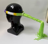 Set of Muay Thai Boran Boxing Pra Jiad Armbands / Mongkhon Headband Size Free Purple Green Yellow