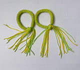 Set of Muay Thai Boran Boxing Pra Jiad Armbands / Mongkhon Headband Size Free Purple Green Yellow