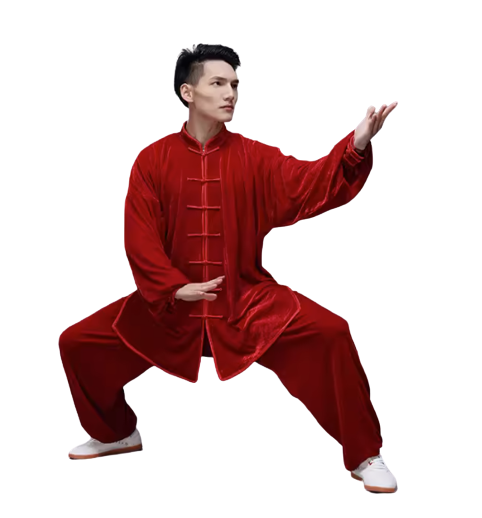 Traditional Martial Art Tai Chi Kung Fu Uniform Suit(U01) Winter Golden Velvet Size S-XXL Unisex Red