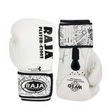 RAJA C200S LATEX AIR SAC MUAY THAI BOXING GLOVES Kids Size 6 / 6plus oz White