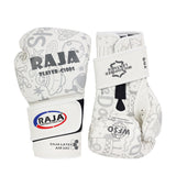 RAJA C100S LATEX AIR SAC MUAY THAI BOXING GLOVES Kids Size 6 / 6plus oz White