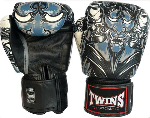 TWINS SPECIAL MUAY THAI BOXING GLOVES Leather 8-16 oz FBGVL3-58 Grey