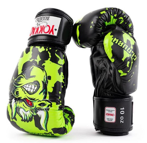 YOKKAO ANGRY BULL MUAY THAI BOXING GLOVES 8-16 oz Black