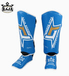 RAJA ELITE LEAGUE MUAY THAI BOXING MMA SPARRING SHIN GUARD PROTECTOR Size S-XL Blue White