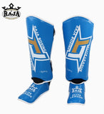 RAJA ELITE LEAGUE MUAY THAI BOXING MMA SPARRING SHIN GUARD PROTECTOR Size S-XL Blue White