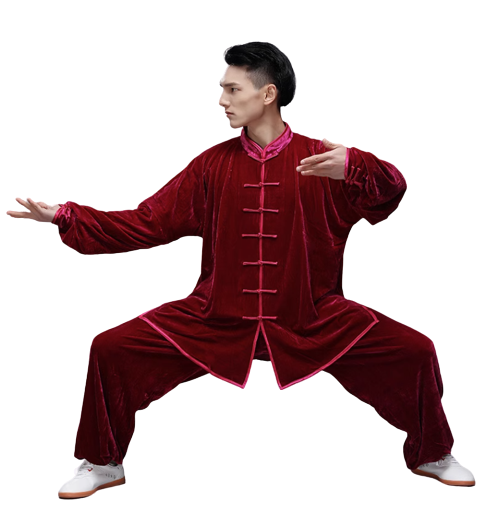 Traditional Martial Art Tai Chi Kung Fu Uniform Suit(U01) Winter Golden Velvet Size S-XXL Unisex Rose Red