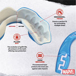 SAFEJAWZ Marvel Captain America SPORTS MUAY THAI BOXING MMA SELF-FIT MOUTHGUARD Blue Senior Age 12+