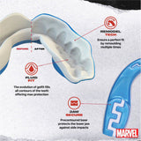 SAFEJAWZ Marvel Captain America SPORTS MUAY THAI BOXING MMA SELF-FIT MOUTHGUARD Blue Senior Age 12+