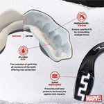 SAFEJAWZ Marvel Venom SPORTS MUAY THAI BOXING MMA SELF-FIT MOUTHGUARD Black Senior Age 12+