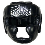 FAIRTEX DIAGONAL VISION HG13 Lace-Up Head MUAY THAI BOXING MMA SPARRING HEADGEAR HEAD GUARD PROTECTOR Leather M-XL Black