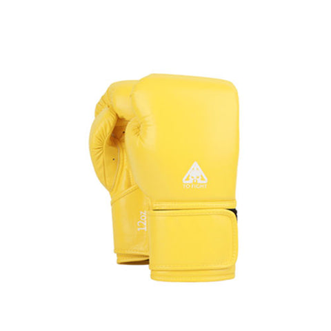 TOFIGHT M1 MUAY THAI BOXING SPARRING GLOVES VELCRO CLOSURE 10-14 oz Yellow