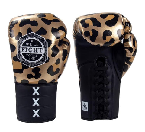 TOFIGHT PROFESSIONAL COMPETITIONS MUAY THAI BOXING GLOVES 8-14 oz Black Leopard
