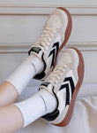 FEIYUE dritte Ausgabe Turnschuhe Segeltuchschuhe Brettschuhe Trend weiße Schuhe 8182 Größe 34-39 Weiblich Jugend Erwachsene 2 Farben Sohle-Rosa / Braun-Gold 