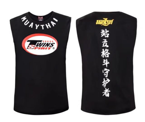 Twins Spirit WX7 Muay Thai Boxing Vest Tank Top S-XXL Black