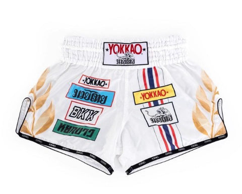 YOKKAO FIRST AT THE RACE CARBONFIT MUAY THAI MMA BOXING Shorts S-XXL White