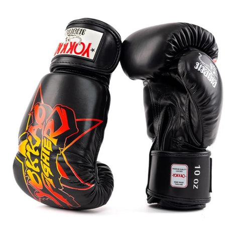 YOKKAO Fighter KO MUAY THAI BOXING GLOVES 8-16 oz Black