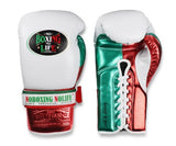 No Boxing No Life BOXHANDSCHUHE SEEK DESTROY zum Schnüren, extra dicke Mikrofaser, 8-16 oz, Metallic 