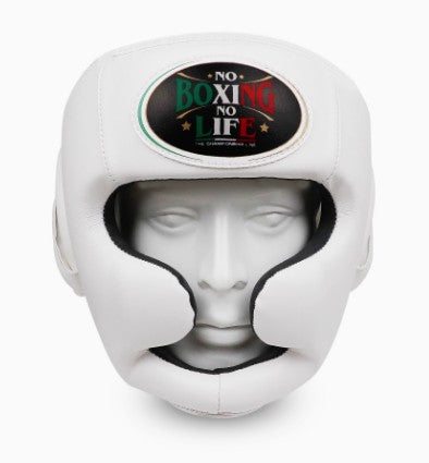 No Boxing No Life Full Face Protector Boxing Sparring Head guard M-L White