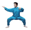 Traditional Martial Art Tai Chi Kung Fu Uniform Suit(U02) Summer Linen Size S-XXL Unisex Lake Blue