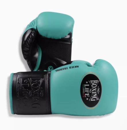 No Boxing No Life BOXHANDSCHUHE HATED TRAINNING SERIES Mikrofaser 8-16 oz Blau Schwarz 