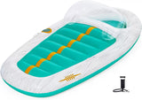 Vacation Inflatable Yacht Lounge Inflatable Pool & Water Float with Air Pump 216 x 117 cm