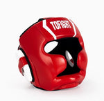 TOFIGHT MUAY THAI BOXING MMA HEADGEAR HEAD GUARD PROTECTOR HG-P1 JUNIOR Size S / M Red