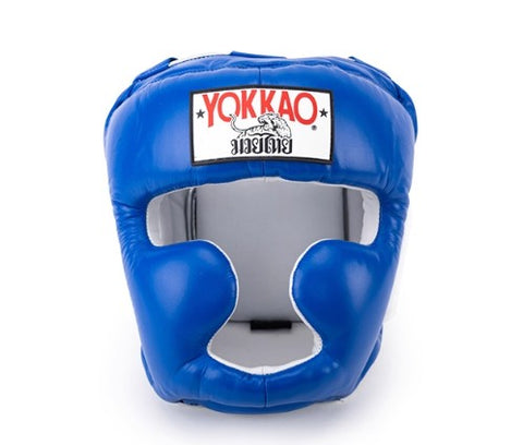YOKKAO SPARRING HEADGEAR HEAD GUARD PROTECTOR M-XL BLUE