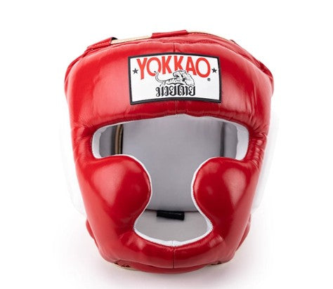 YOKKAO SPARRING HEADGEAR HEAD GUARD PROTECTOR M-XL RED