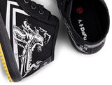FEIYUE Dragon Sports Street Fashion Training Shoes Sneakers Mid Top Size 34-47 Unisex Youth Adult Black