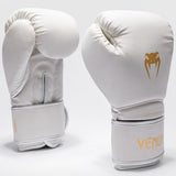 VENUM-05105-048 Contender 1.5 MUAY THAI BOXING GLOVES 10-16 OZ Ivory/Gold