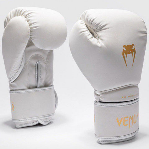 VENUM-05105-048 Contender 1.5 MUAY THAI BOXING GLOVES 10-16 OZ Ivory/Gold
