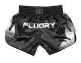 FLUORY MTSF116 MUAY THAI BOXING SHORTS XS-XXXL Black UNISEX JUNIOR & ADULT