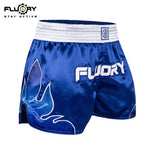 FLUORY MTSF116 MUAY THAI BOXING SHORTS XS-XXXL Blue UNISEX JUNIOR & ADULT
