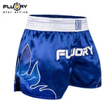 FLUORY MTSF116 MUAY THAI BOXING SHORTS XS-XXXL Blue UNISEX JUNIOR & ADULT