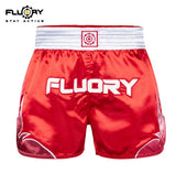 FLUORY MTSF116 MUAY THAI BOXING SHORTS XS-XXXL Red UNISEX JUNIOR & ADULT