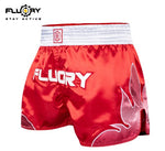 FLUORY MTSF116 MUAY THAI BOXING SHORTS XS-XXXL Red UNISEX JUNIOR & ADULT