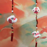 Cultural Art Chinese Traditional Miniature Lion Dance Handicraft Car Hanging Ornament Decorative 9 Colours