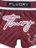 FLUORY MTS-C1197  MUAY THAI BOXING SHORTS XS-XXXL UNISEX JUNIOR & ADULT RED