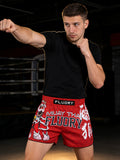 FLUORY MTS-C1206  LION DANCE MUAY THAI BOXING SHORTS XS-XXXL UNISEX JUNIOR & ADULT