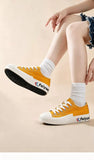 FEIYUE Classic Low Top Skate Shoes Canvas Sneakers  Size 34-44 Unisex Ginger Yellow